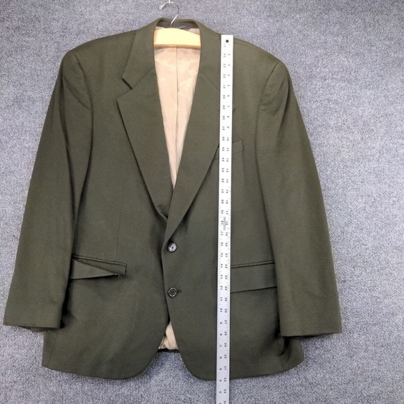 Neiman Marcus Men's Blazer Jacket Green Size Actual 44x32 100% Cashmere - Picture 8 of 13